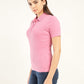 Women's Solid Slim Fit Polo T-Shirt - Side View