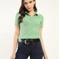 Women's Solid Slim Fit Polo T-Shirt - Styleshot View