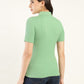 Women's Solid Slim Fit Polo T-Shirt - Back View