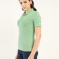 Women's Solid Slim Fit Polo T-Shirt - Side View