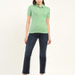 Women's Solid Slim Fit Polo T-Shirt - ModelFront View