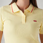 Women's Solid Yellow Slim Fit Polo Ribbed T-shirt - 2c5a1247-aa85-4f53-868b-7ae568022f1b View