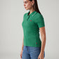 Women's Solid Green Slim Fit Polo Ribbed T-shirt - 75c58f09-510f-4c82-b2eb-72a38002fbcd View