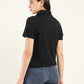 Women's Solid Polo T-Shirt - Back View