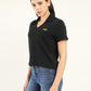 Women's Solid Polo T-Shirt - Side View