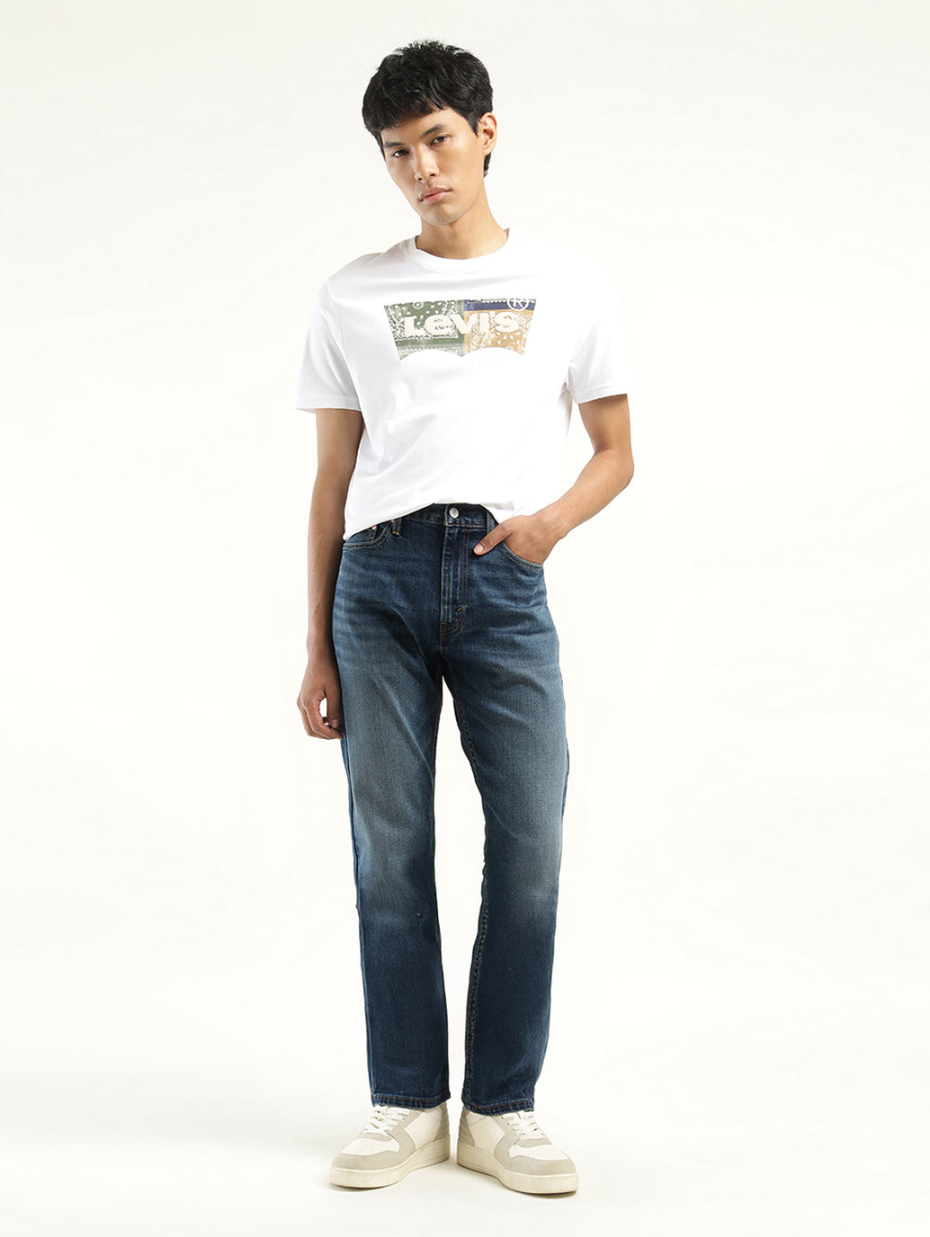 Men's 513 Indigo Slim Straight Fit Mid Rise Jeans - Front View