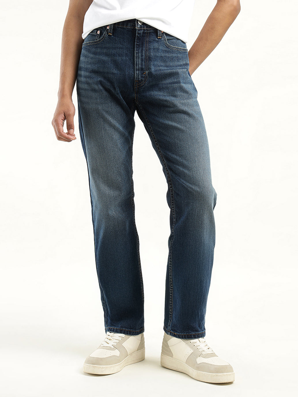 Men's 513 Indigo Slim Straight Fit Mid Rise Jeans - Detail View