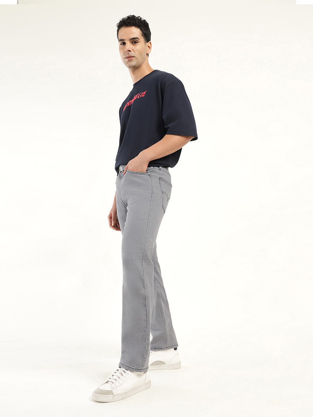 Men's 513 Grey Slim Straight Fit Mid Rise Jeans