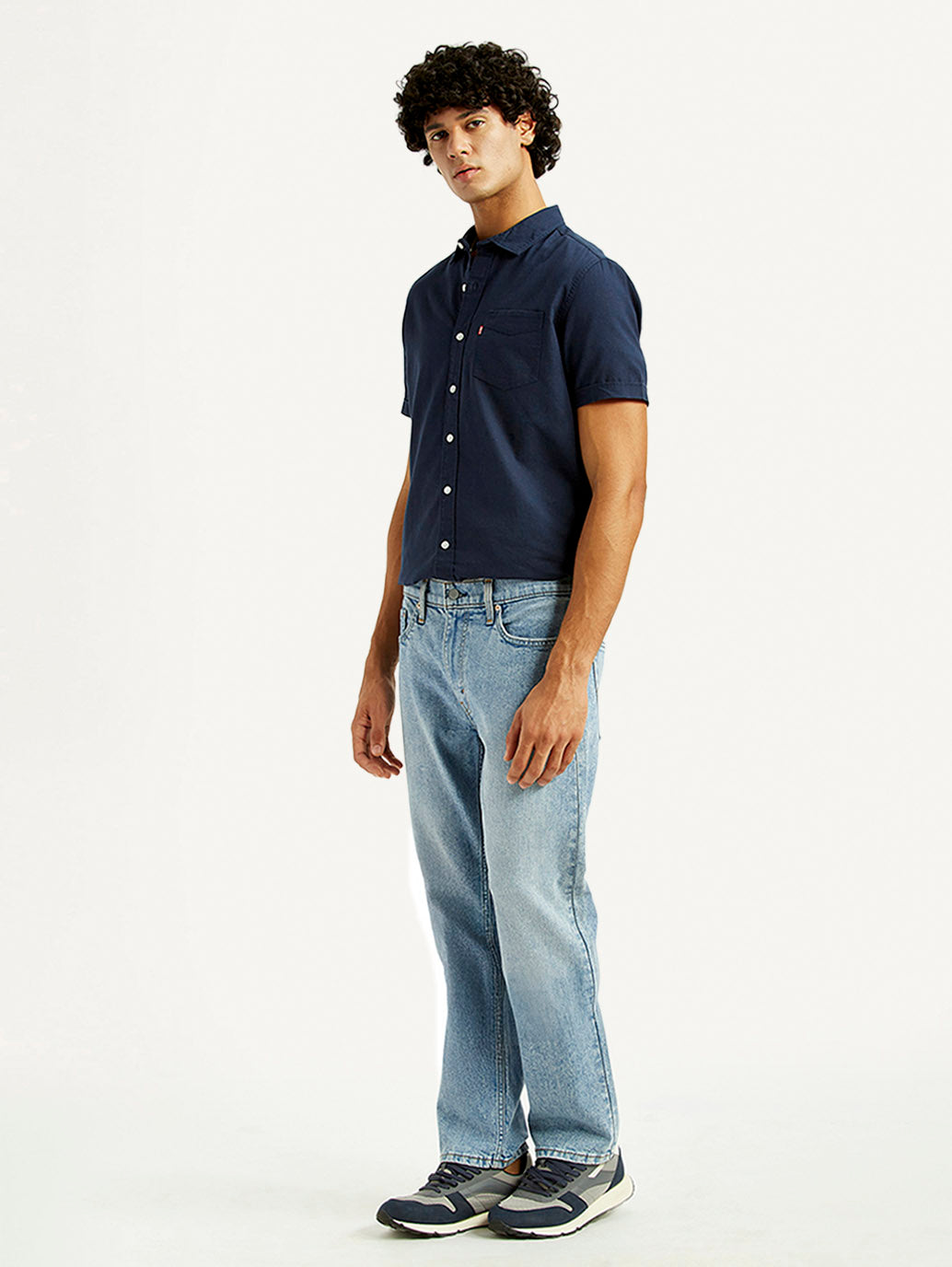 Men's 513 Light Indigo Slim Straight Fit Mid Rise Jeans - Side View