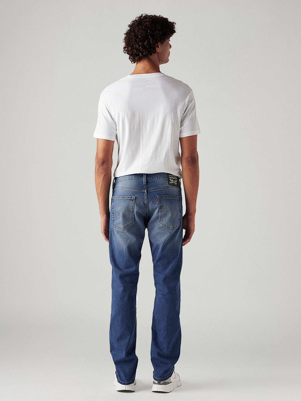 Men's 513 Blue Slim Straight Fit Mid Rise Jeans - Back View