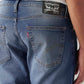 Men's 513 Blue Slim Straight Fit Mid Rise Jeans - Detail View