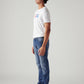 Men's 513 Blue Slim Straight Fit Mid Rise Jeans - Side View