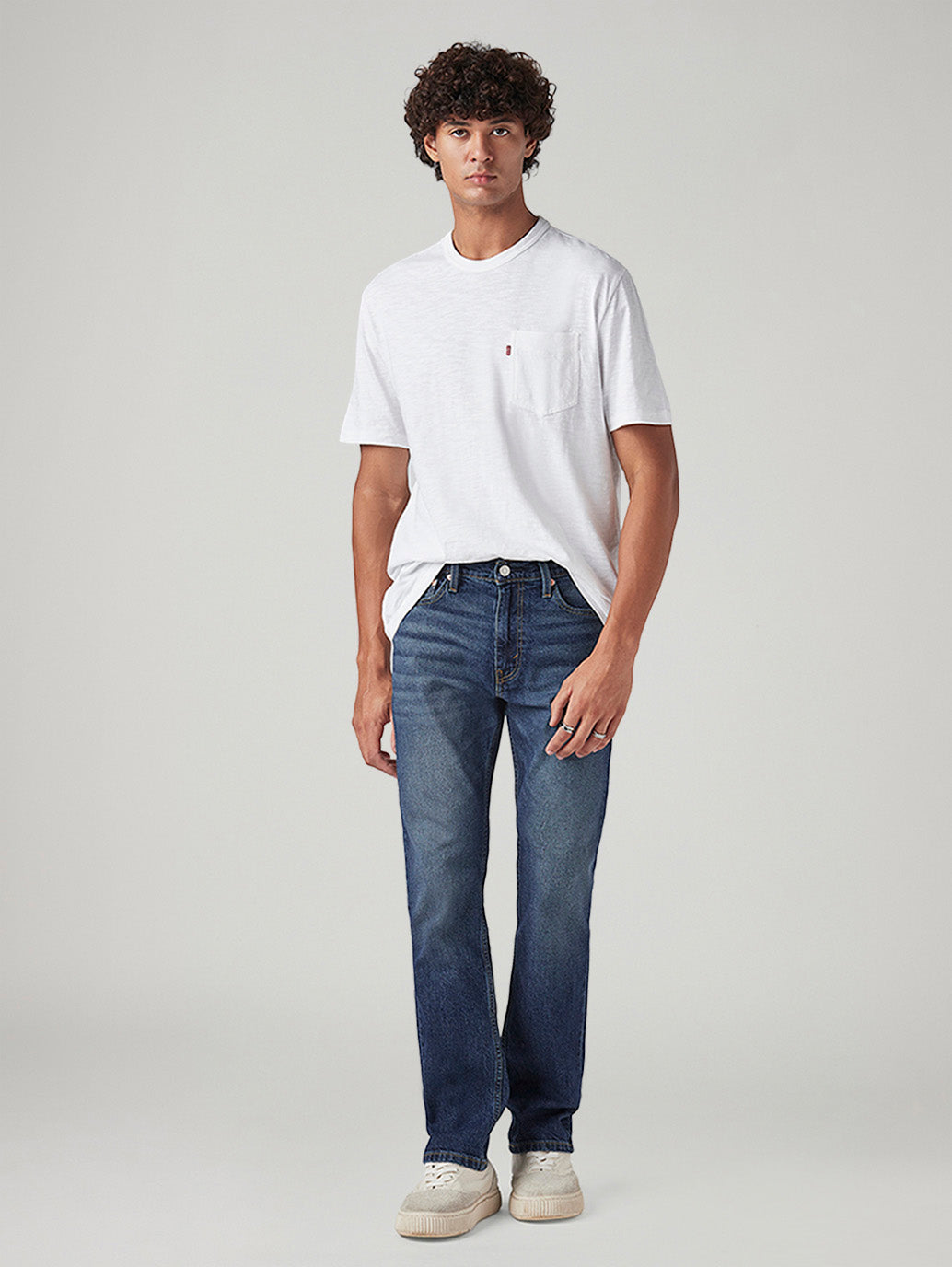 Men's 513 Blue Slim Straight Fit Mid Rise Jeans