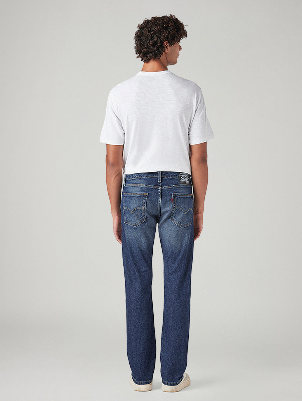 Men's 513 Blue Slim Straight Fit Mid Rise Jeans - Back View