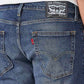 Men's 513 Blue Slim Straight Fit Mid Rise Jeans - Detail View