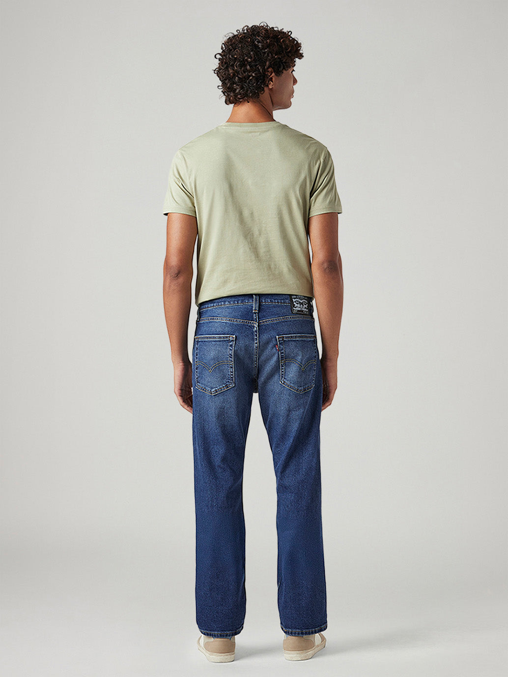 Men's 513 Blue Slim Straight Fit Mid Rise Jeans - Back View