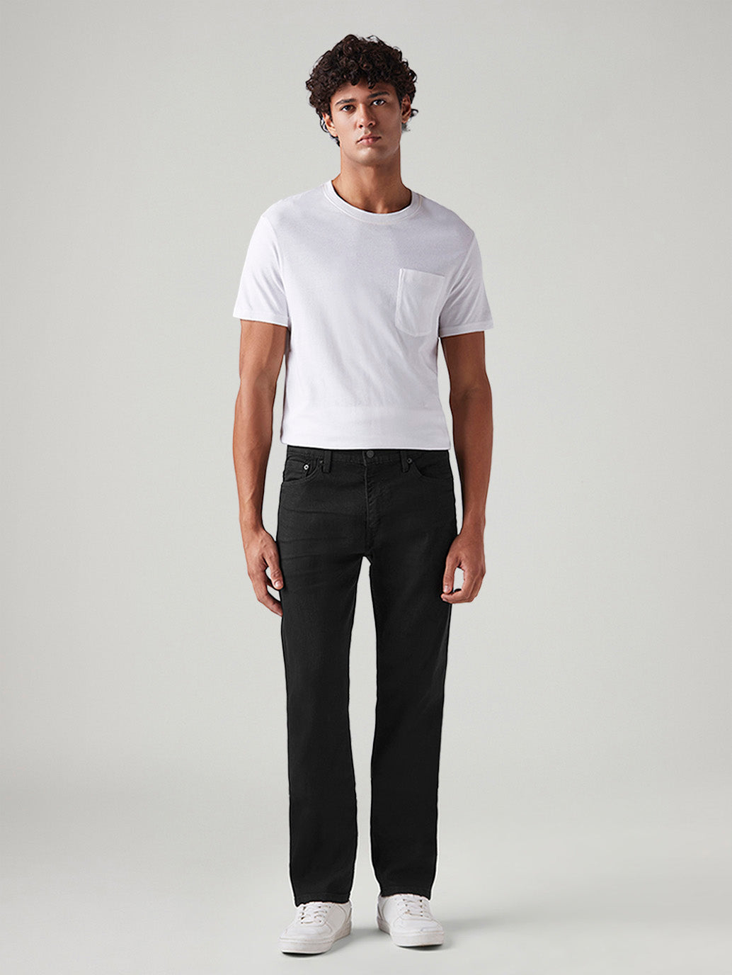 Men's 513 Black Slim Straight Fit Mid Rise Jeans - Front View