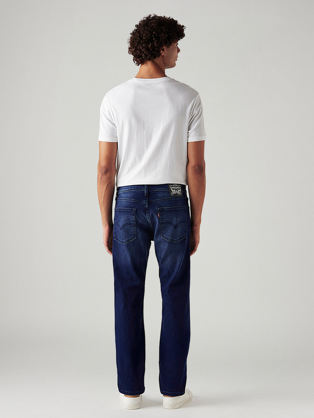 Men's 513 Dark Blue Slim Straight Fit Mid Rise Jeans - Back View