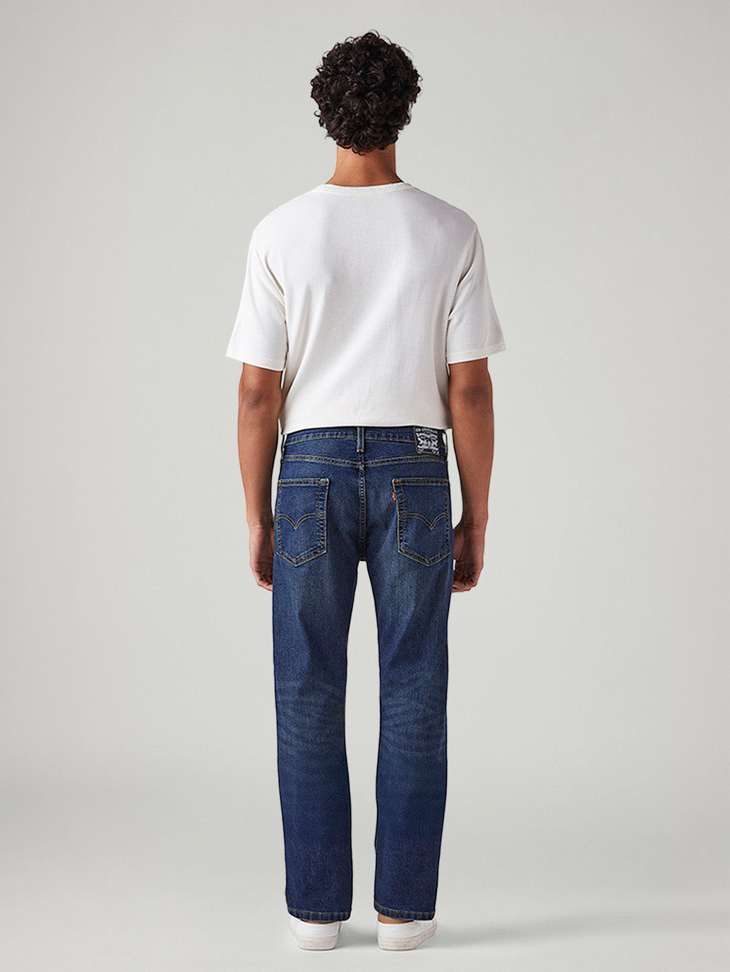 Men's 513 Blue Slim Straight Fit Mid Rise Tinted Jeans - Back View