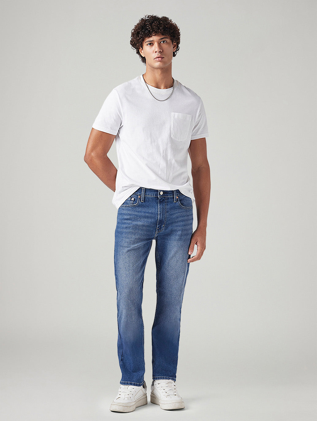 Men's 513 Med Indigo Slim Straight Fit Mid Rise Jeans