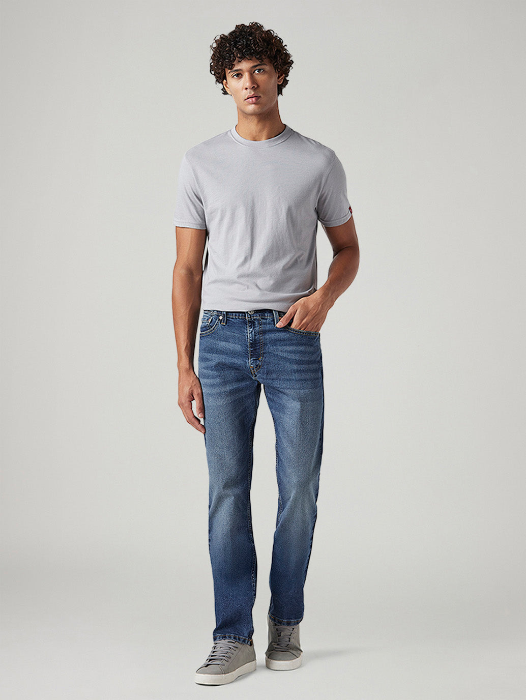 Men's 513 Blue Slim Straight Fit Mid Rise Jeans