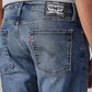 Men's 513 Blue Slim Straight Fit Mid Rise Jeans - Detail View