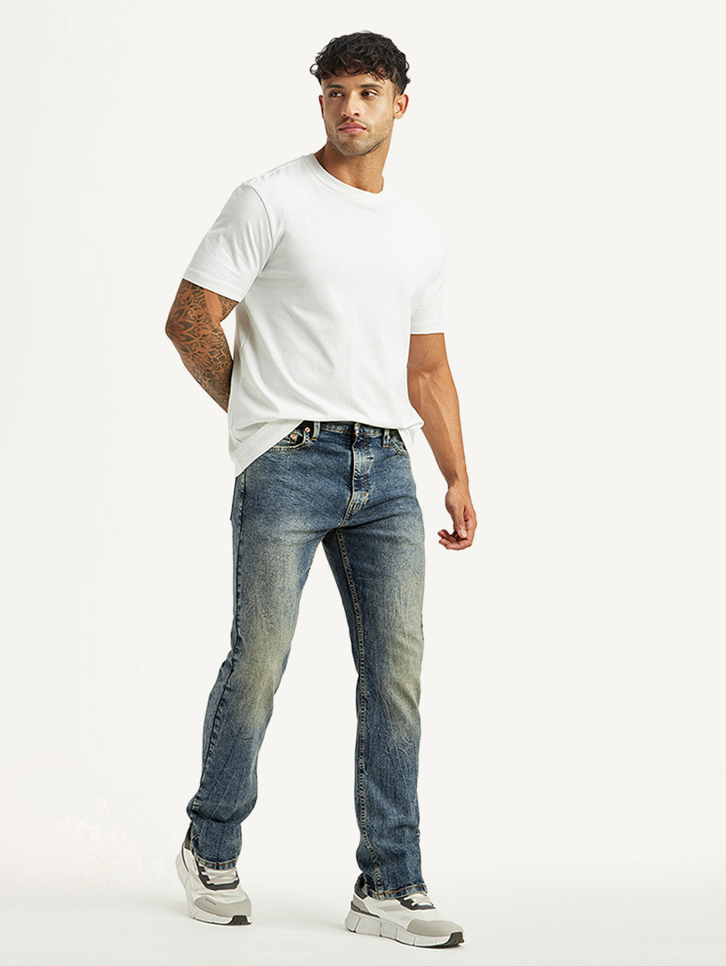 Men's Tinted 513 Med Indigo Slim Tapered Fit Mid Rise Jeans