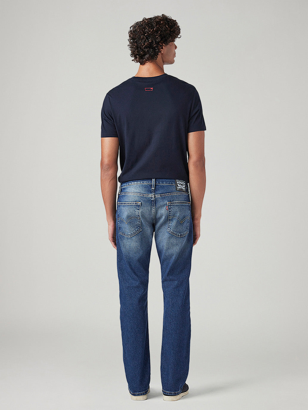 Men's 513 Blue Slim Straight Fit Mid Rise Tinted Jeans - Back View