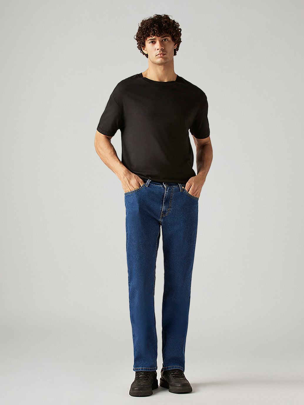 Men's 513 Blue Slim Straight Fit Mid Rise Jeans - Front View