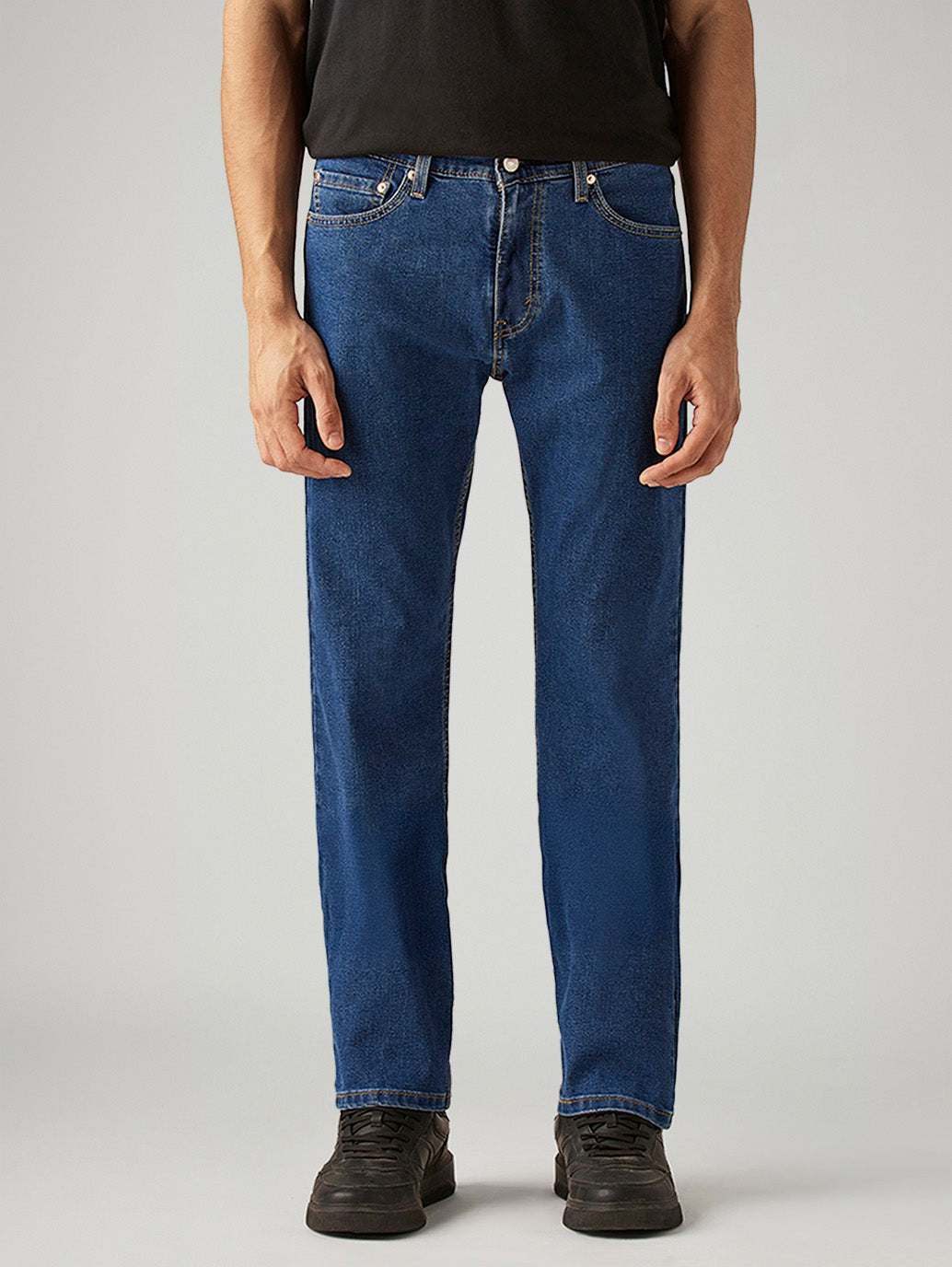 Men's 513 Blue Slim Straight Fit Mid Rise Jeans - Front View