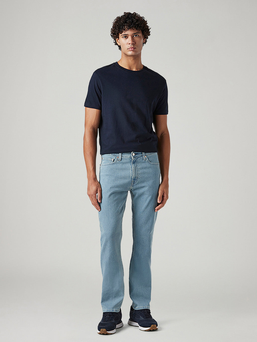 Men's 513 Light Blue Slim Straight Fit Mid Rise Tinted Jeans - Front View