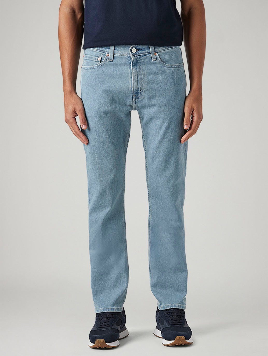 Men's 513 Light Blue Slim Straight Fit Mid Rise Tinted Jeans - Front View