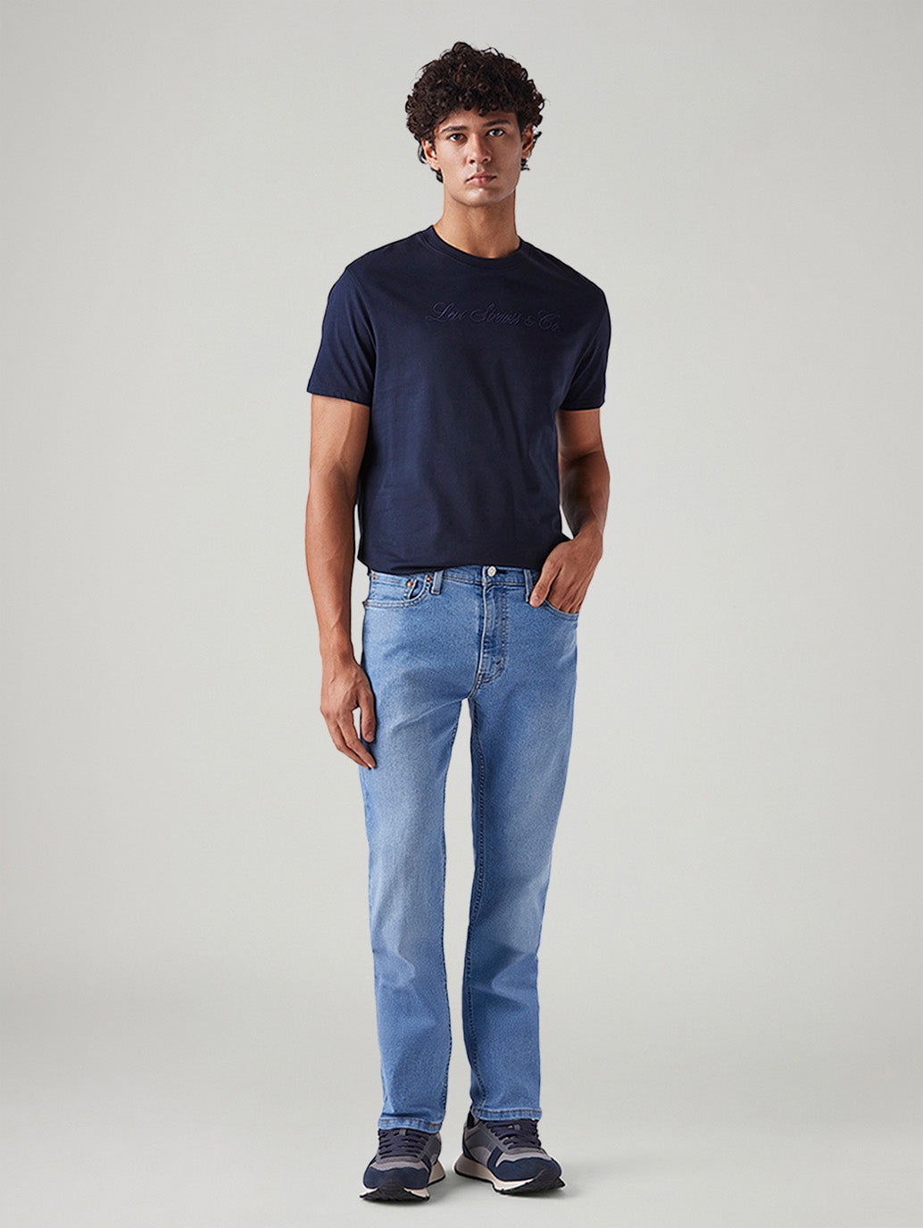 Men's 513 Light Blue Slim Straight Fit Mid Rise Jeans