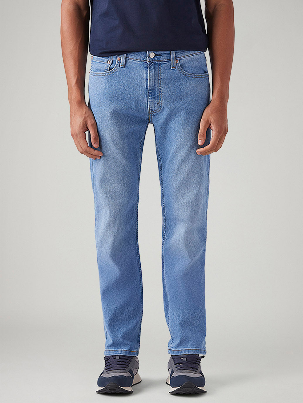 Men's 513 Light Blue Slim Straight Fit Mid Rise Jeans - Front View