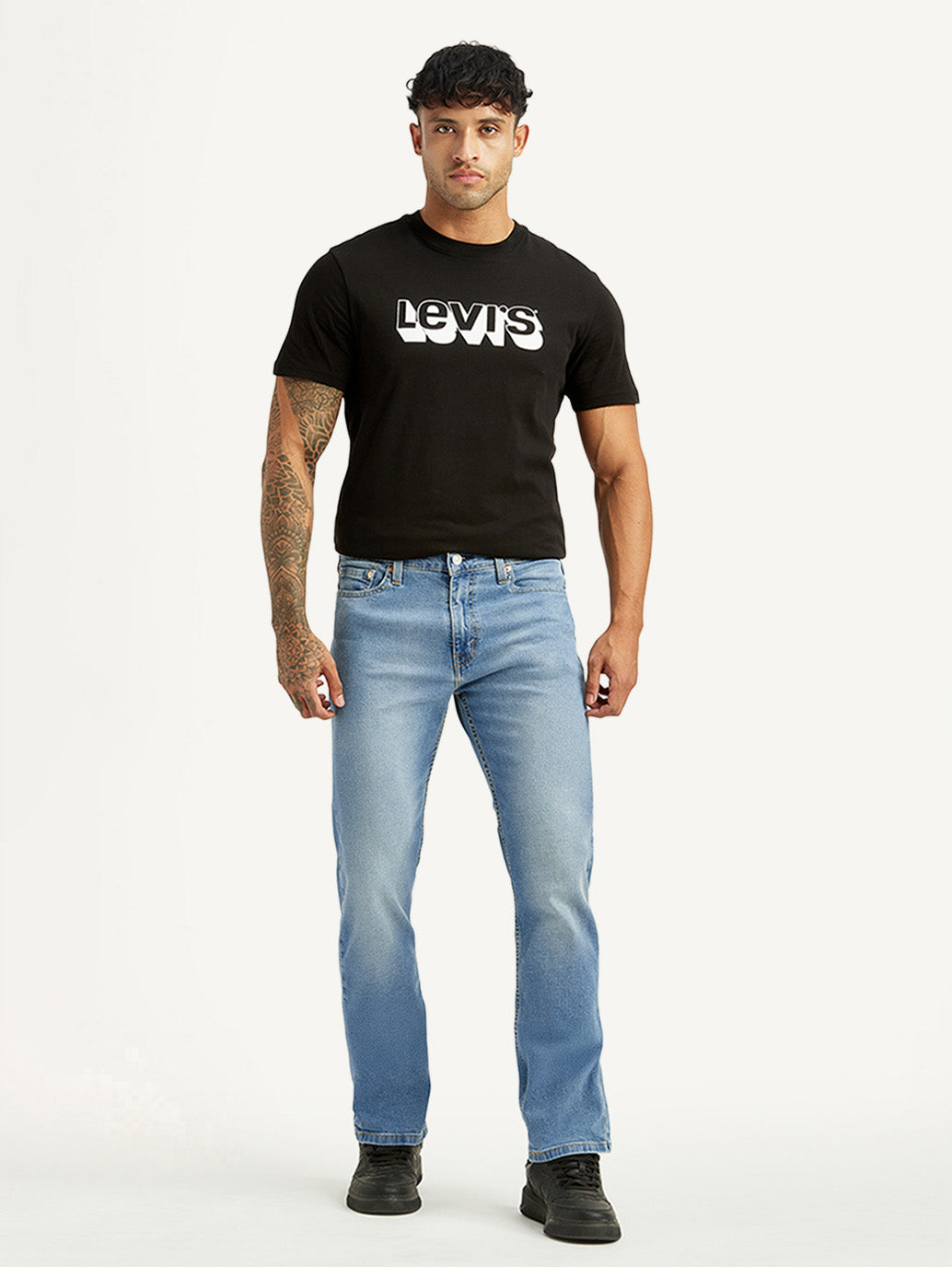 Men's 513 Light Indigo Slim Tapered Fit Mid Rise Jeans - Front View