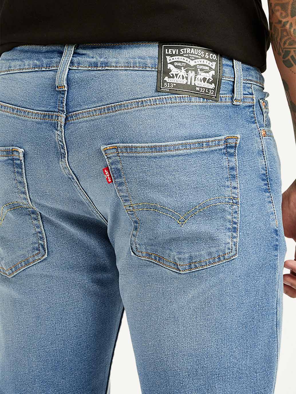 Men's 513 Light Indigo Slim Tapered Fit Mid Rise Jeans - Detail View