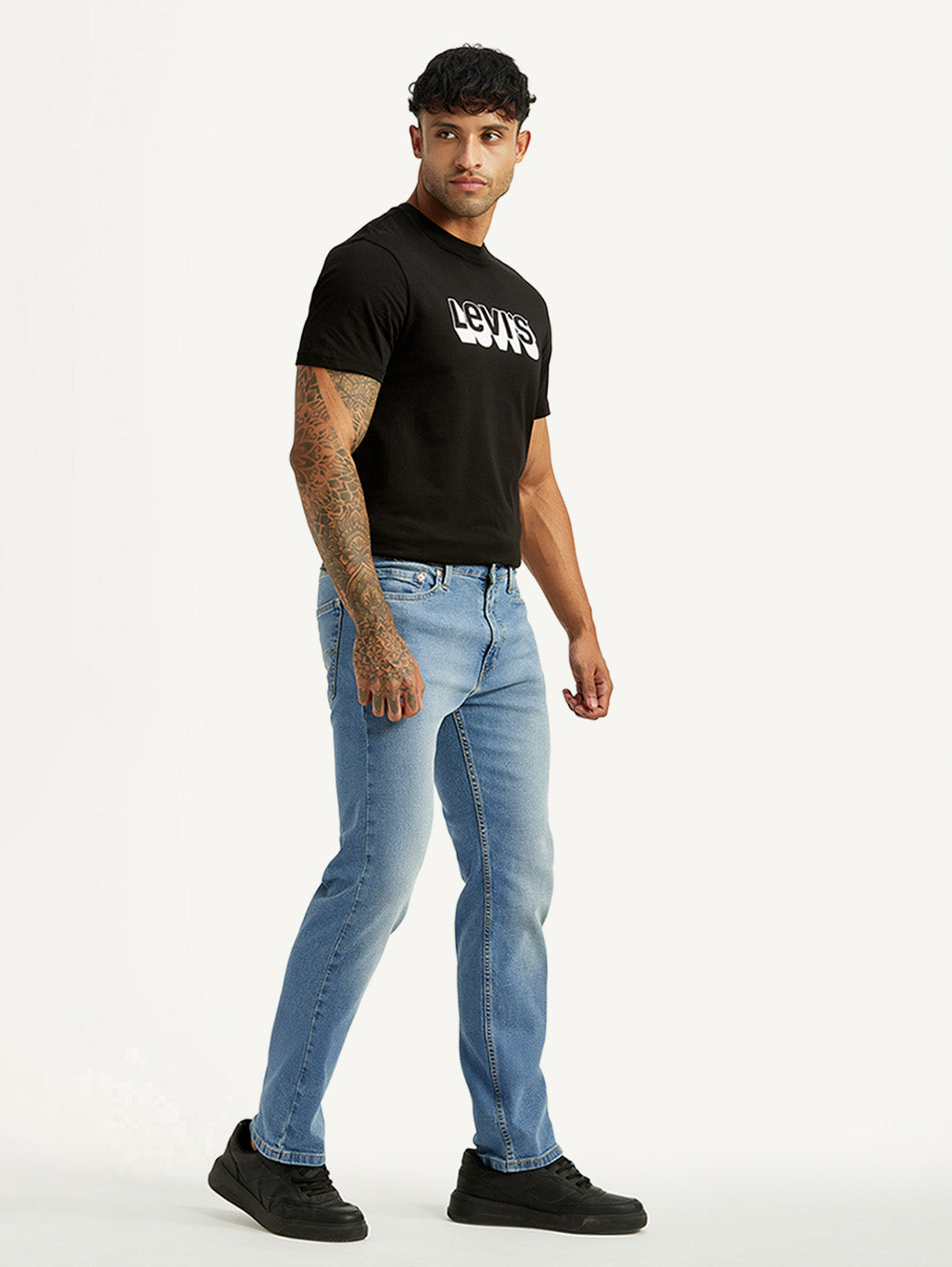 Men's 513 Light Indigo Slim Tapered Fit Mid Rise Jeans - Side View