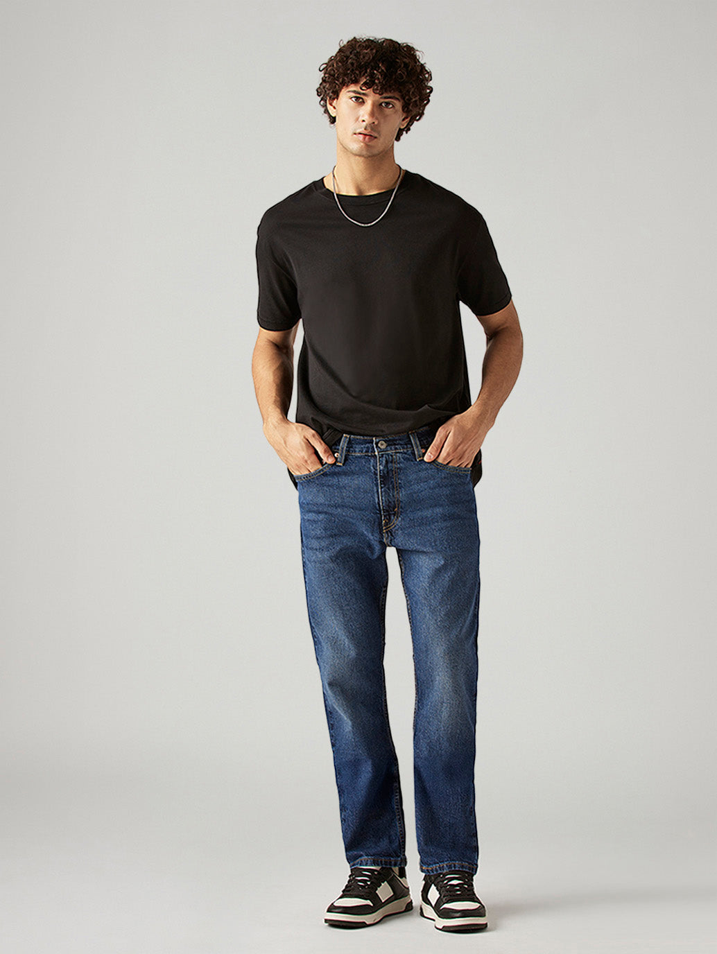 Men's 513 Blue Slim Straight Fit Mid Rise Jeans