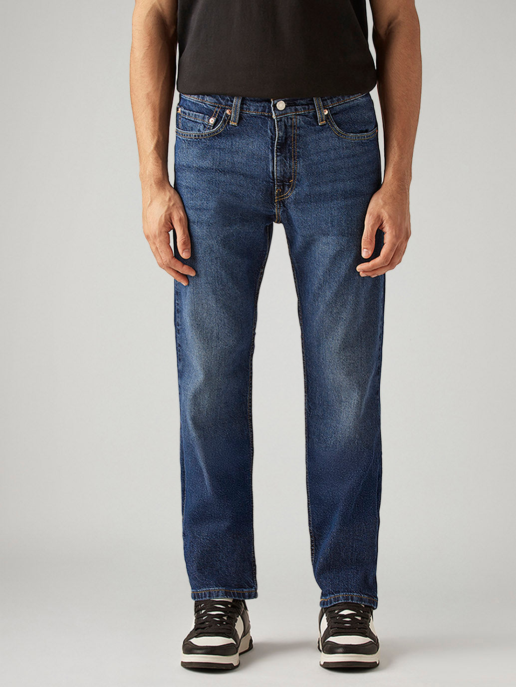 Men's 513 Blue Slim Straight Fit Mid Rise Jeans - Front View