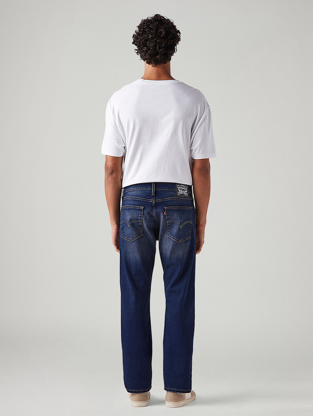Men's 513 Dark Blue Slim Straight Fit Mid Rise Tinted Jeans - Back View