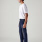 Men's 513 Dark Blue Slim Straight Fit Mid Rise Tinted Jeans - Side View