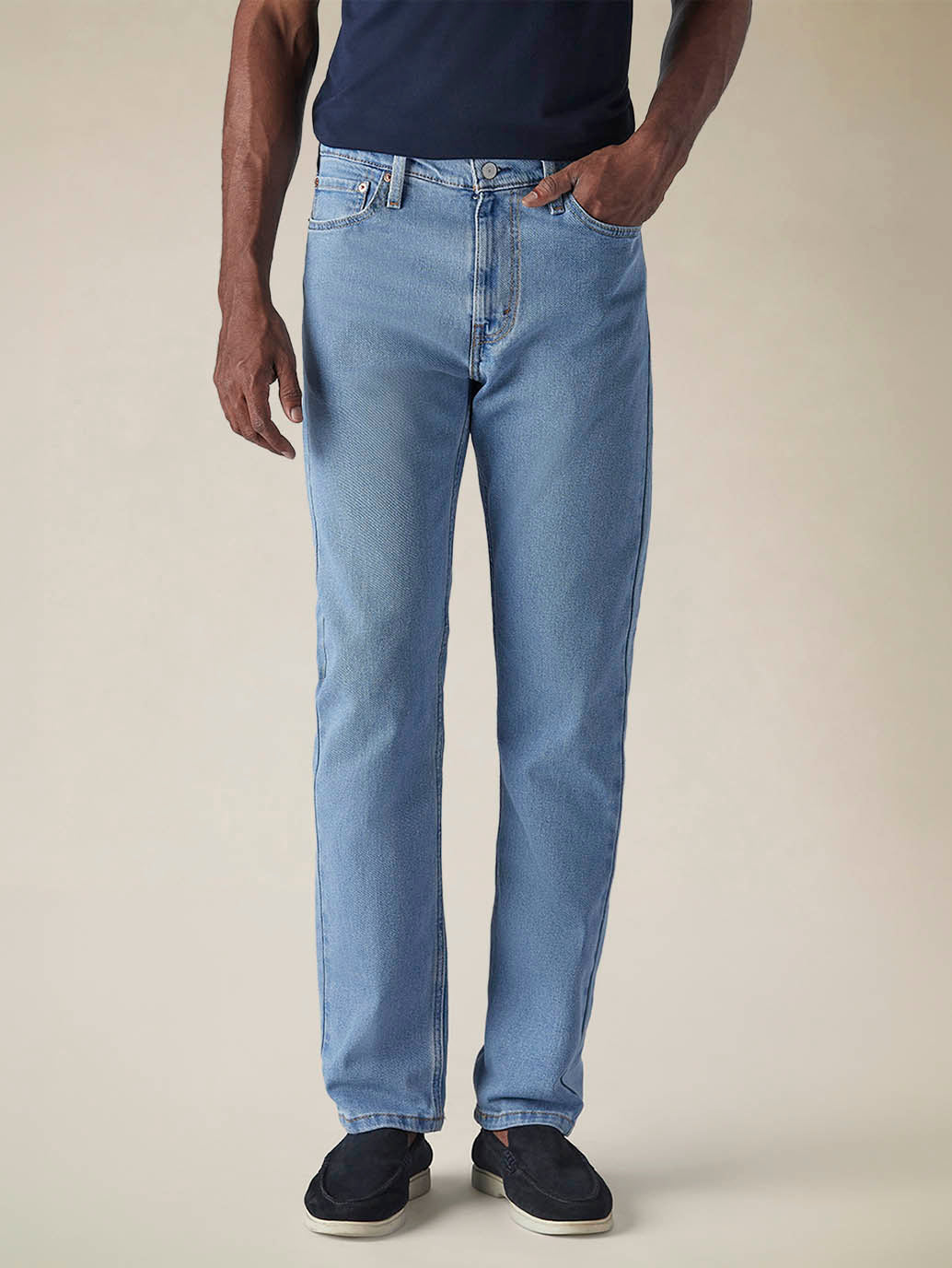 Mens 513 Mid Rise Slim Straight Fit Cotton Stretch Blend Jeans - Front View