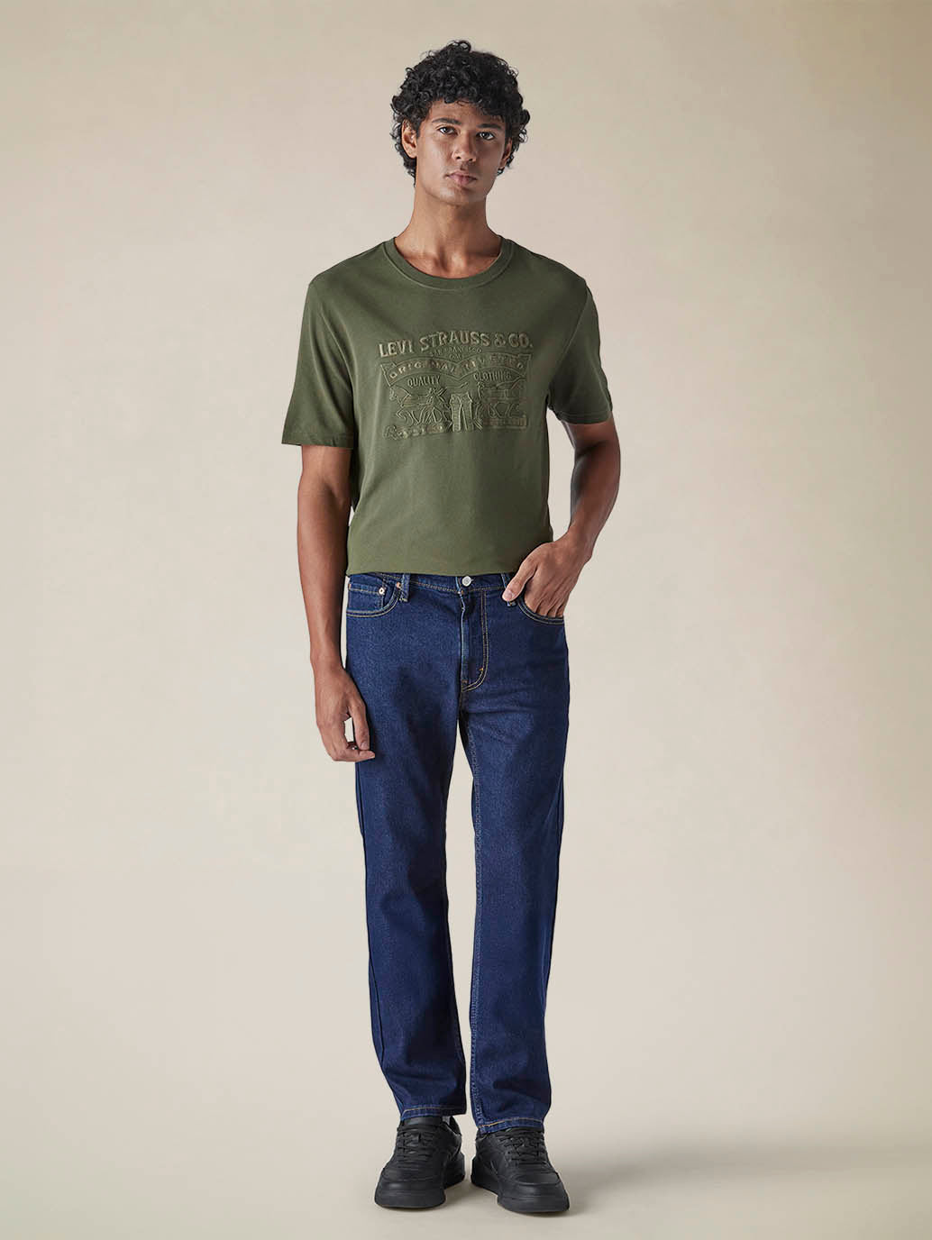 Mens 513 Mid Rise Slim Straight Fit Cotton Stretch Blend Jeans - Front View