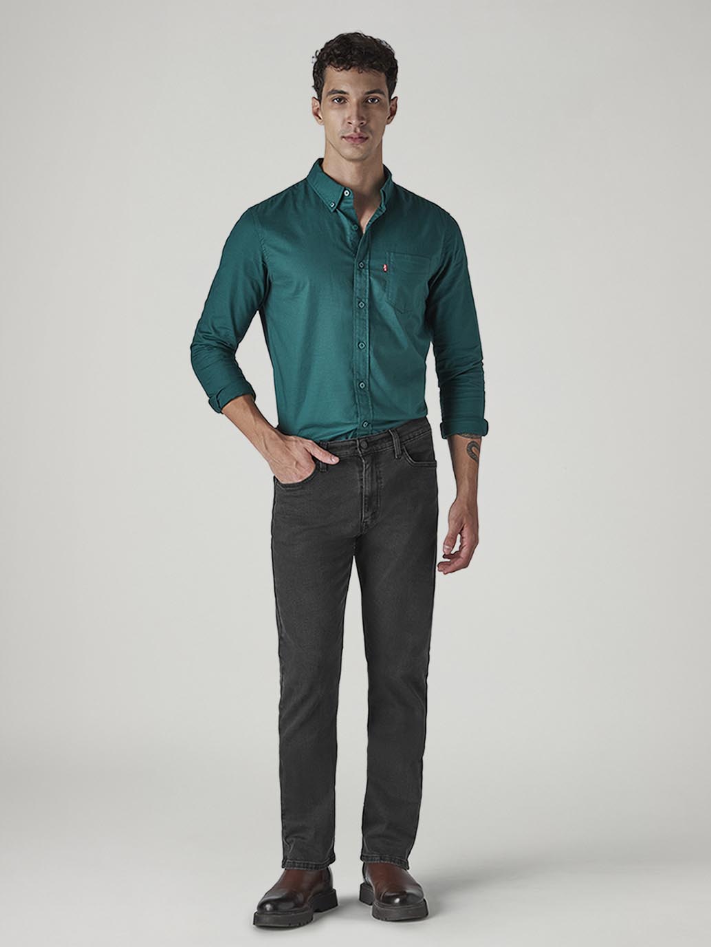 Men's 513 Mid Rise Slim Straight Fit Cotton Stretch Blend Jeans - Front View