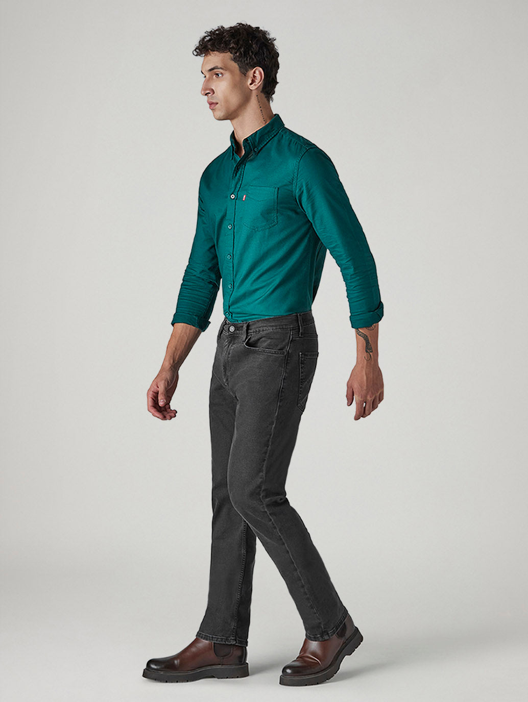 Men's 513 Mid Rise Slim Straight Fit Cotton Stretch Blend Jeans - Side View