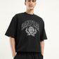 Men's Graphic Black Crew Neck T-shirt - Front View