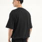 Men's Graphic Black Crew Neck T-shirt - Back View