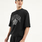 Men's Graphic Black Crew Neck T-shirt - Side View