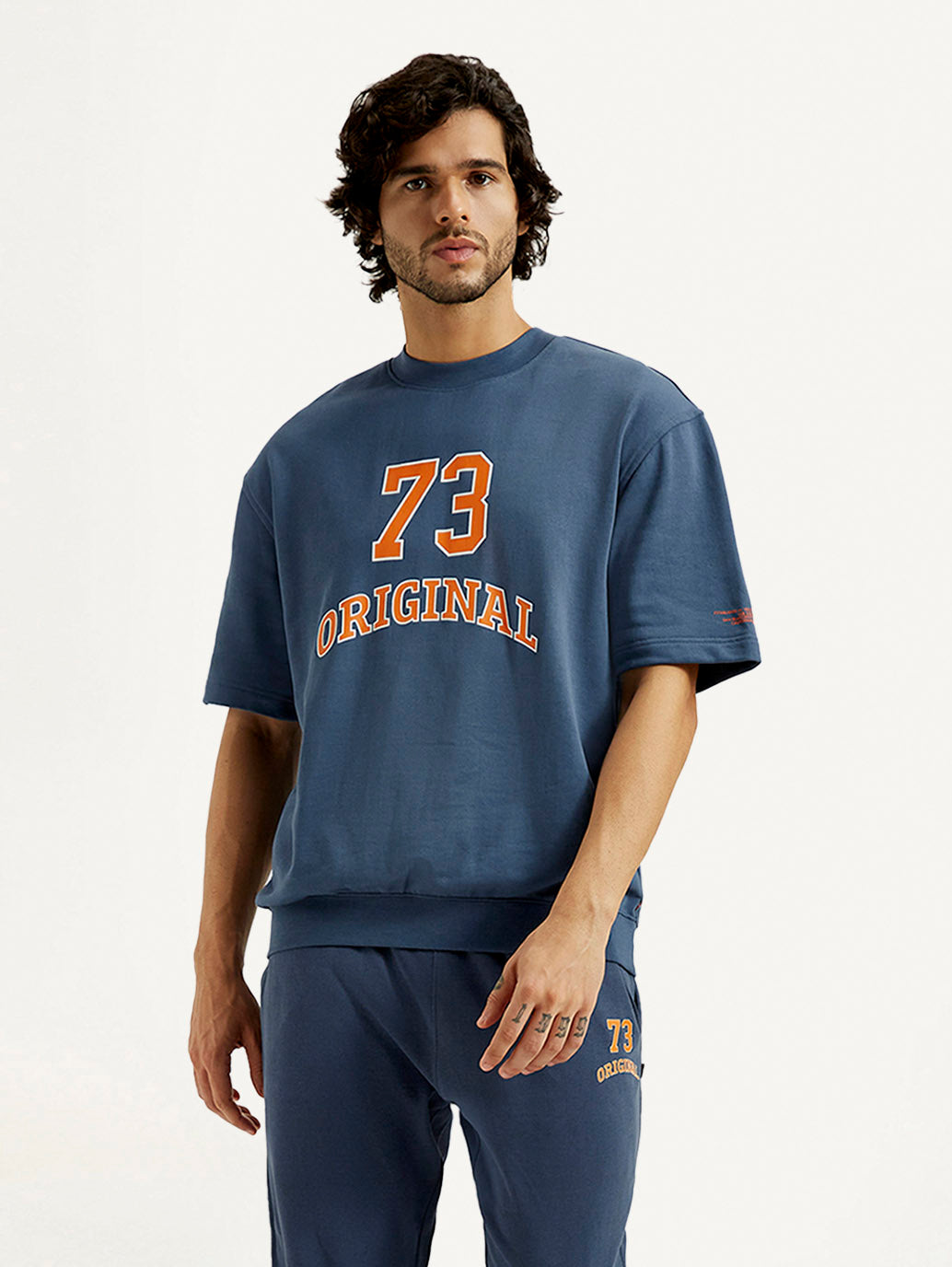 Men's Printed Round Neck Sweatshirt - Styleshot View