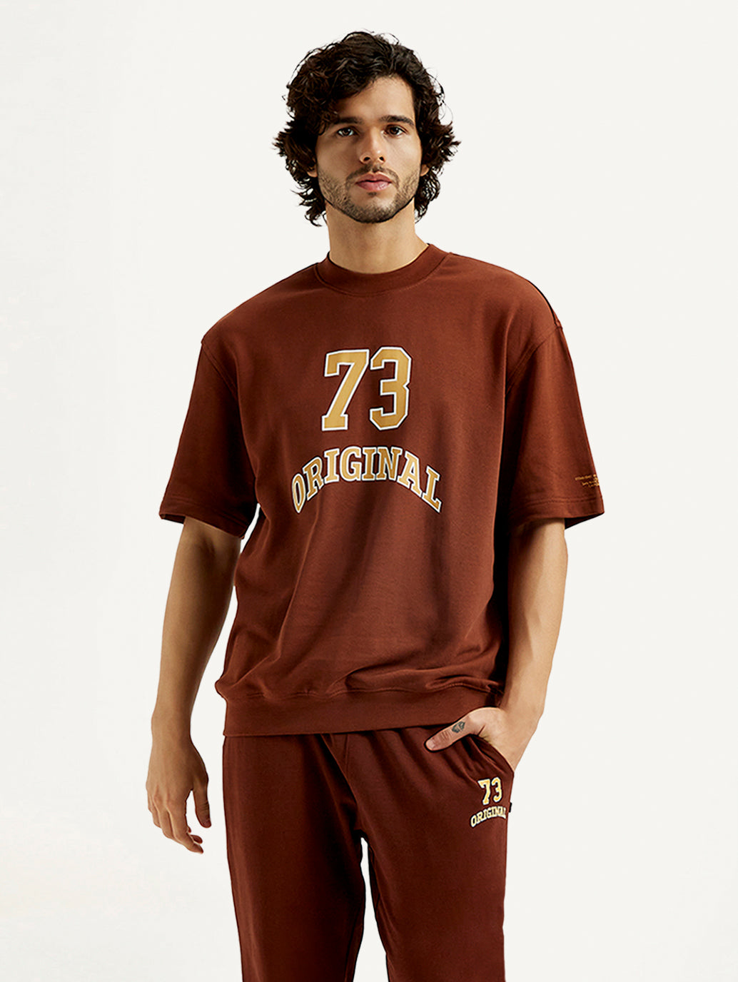 Men's Printed Round Neck Sweatshirt - Styleshot View